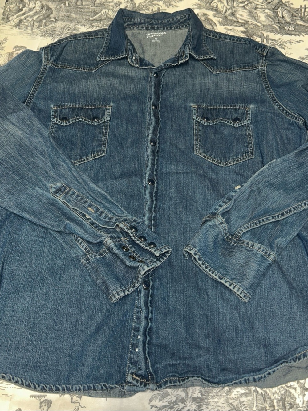 Arizona Jean Company Men's Denim Button-Down Shirt - Blue